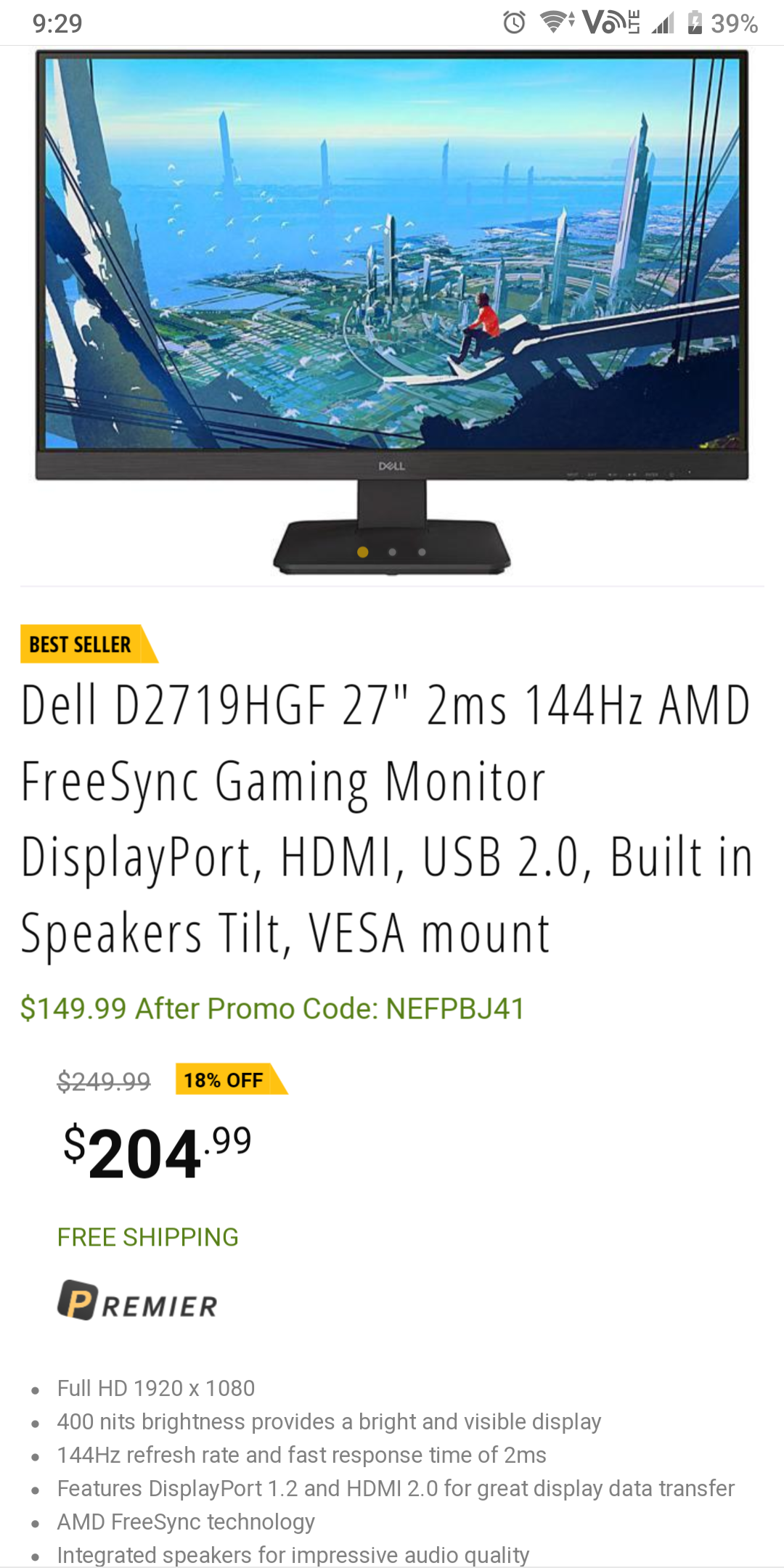 dell d2719hgf 27 2ms 144hz