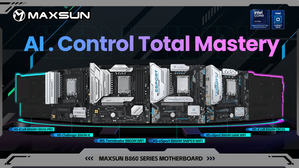 MAXSUN, AMD 및 Intel CPU용 B850 및 B860 마더보드 출시, 컴팩트한