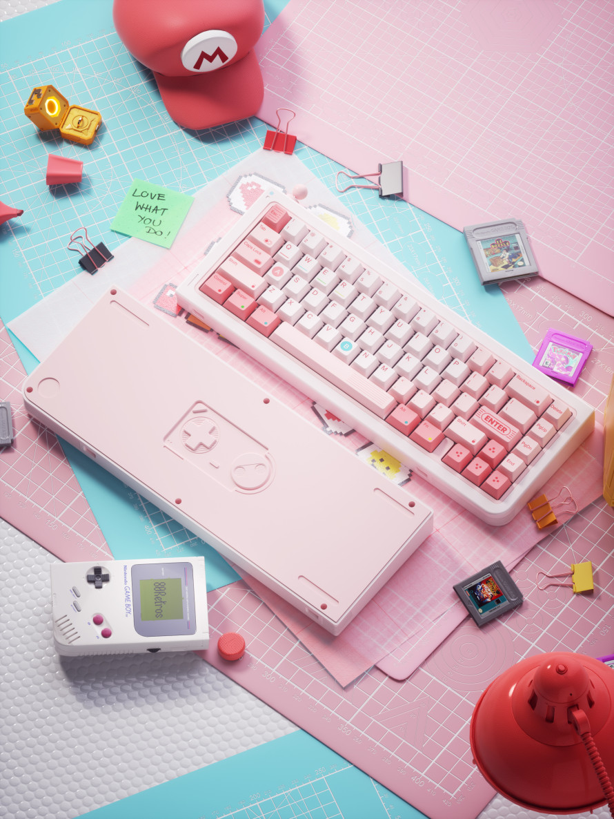 펀키스, 풀알루미늄 레트로 미니 커스텀 키보드 80Retros GB65 핑크 캔디 테마 레트로 기계식 키보드 신규 출시 안내 >  뉴스/신제품 | 쿨엔조이