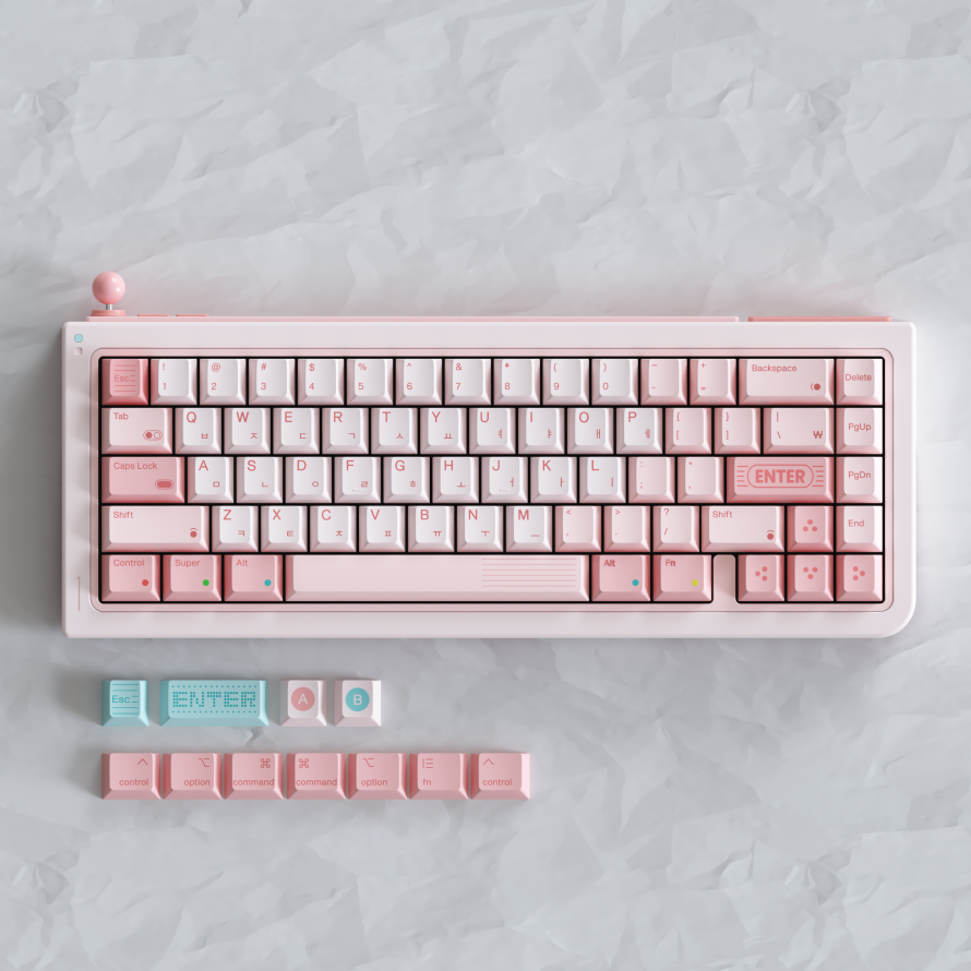 펀키스, 풀알루미늄 레트로 미니 커스텀 키보드 80Retros GB65 핑크 캔디 테마 레트로 기계식 키보드 신규 출시 안내 >  뉴스/신제품 | 쿨엔조이